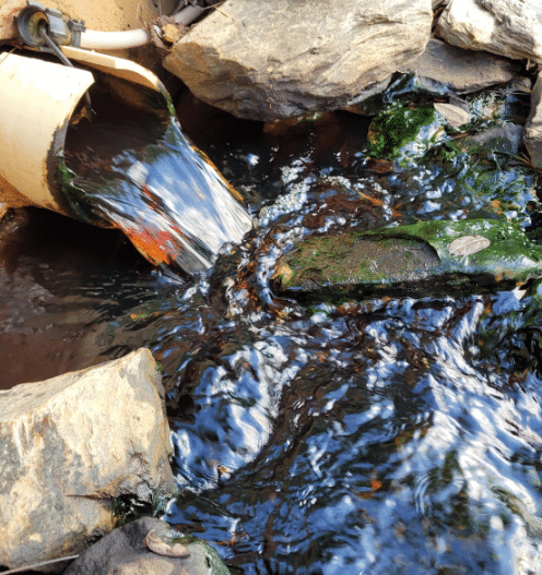 Water drainage at Kreutz Creek PA