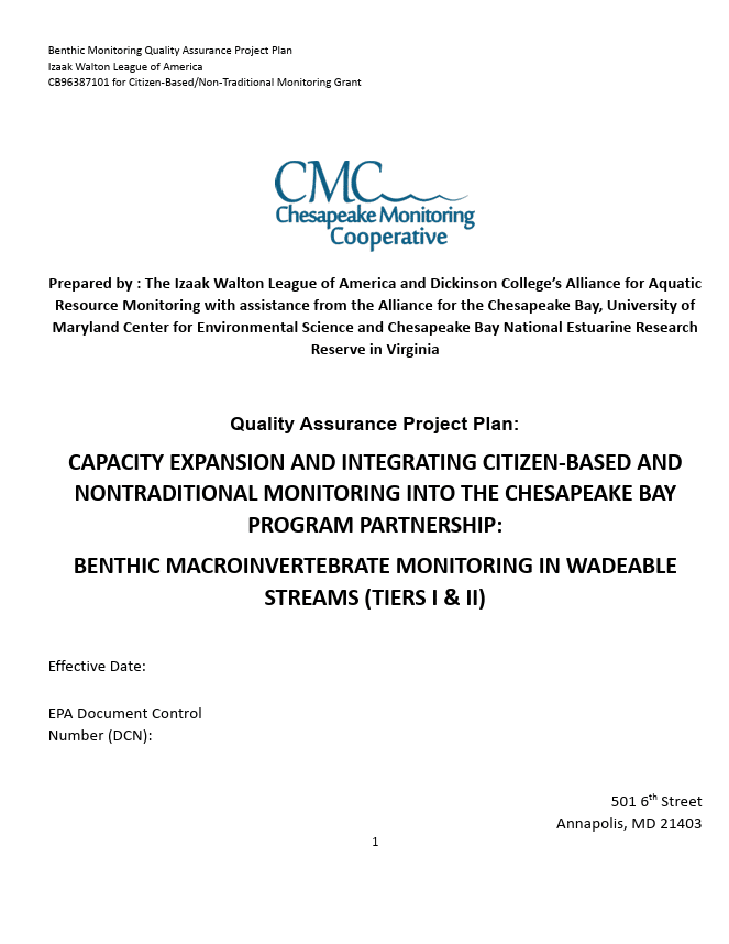 Benthic Macroinvertebrate Monitoring QAPP thumbnail
